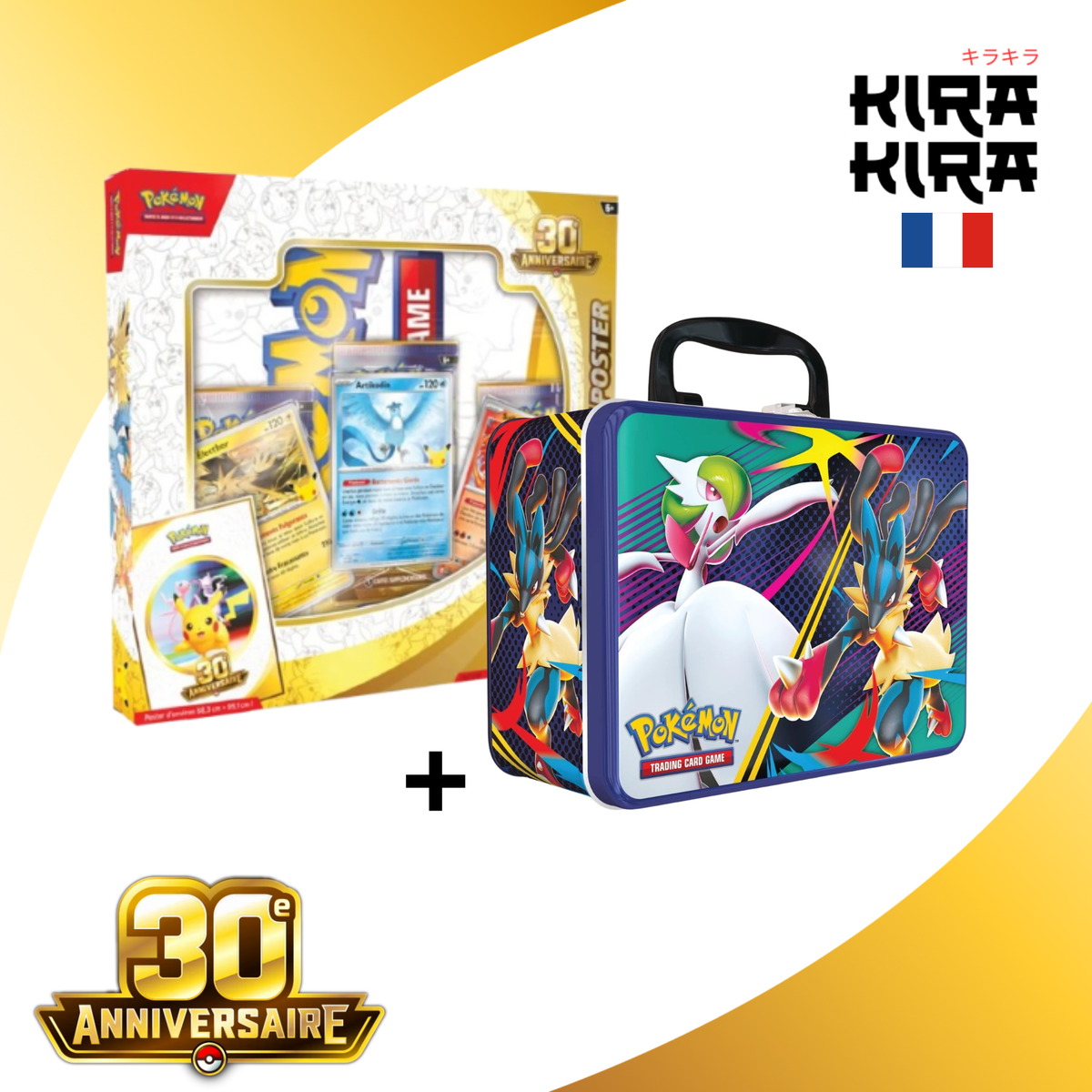Pokémon Pack 30 ans - Coffret Poster ME05.5 30e anniversaire + Valisette Coffre aux trésors Méga-Évolution - FR