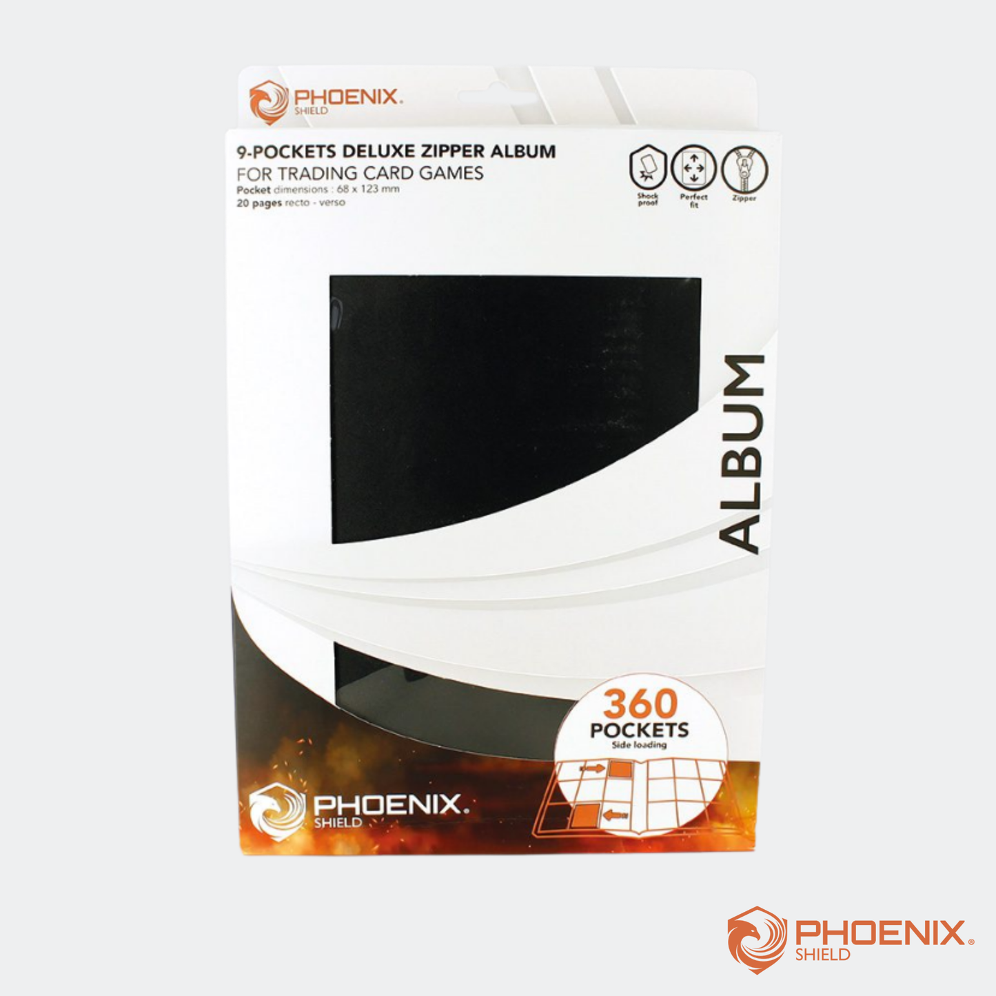 Classeur 3x3 Deluxe 360 emplacements - Noir - Phoenix Shield