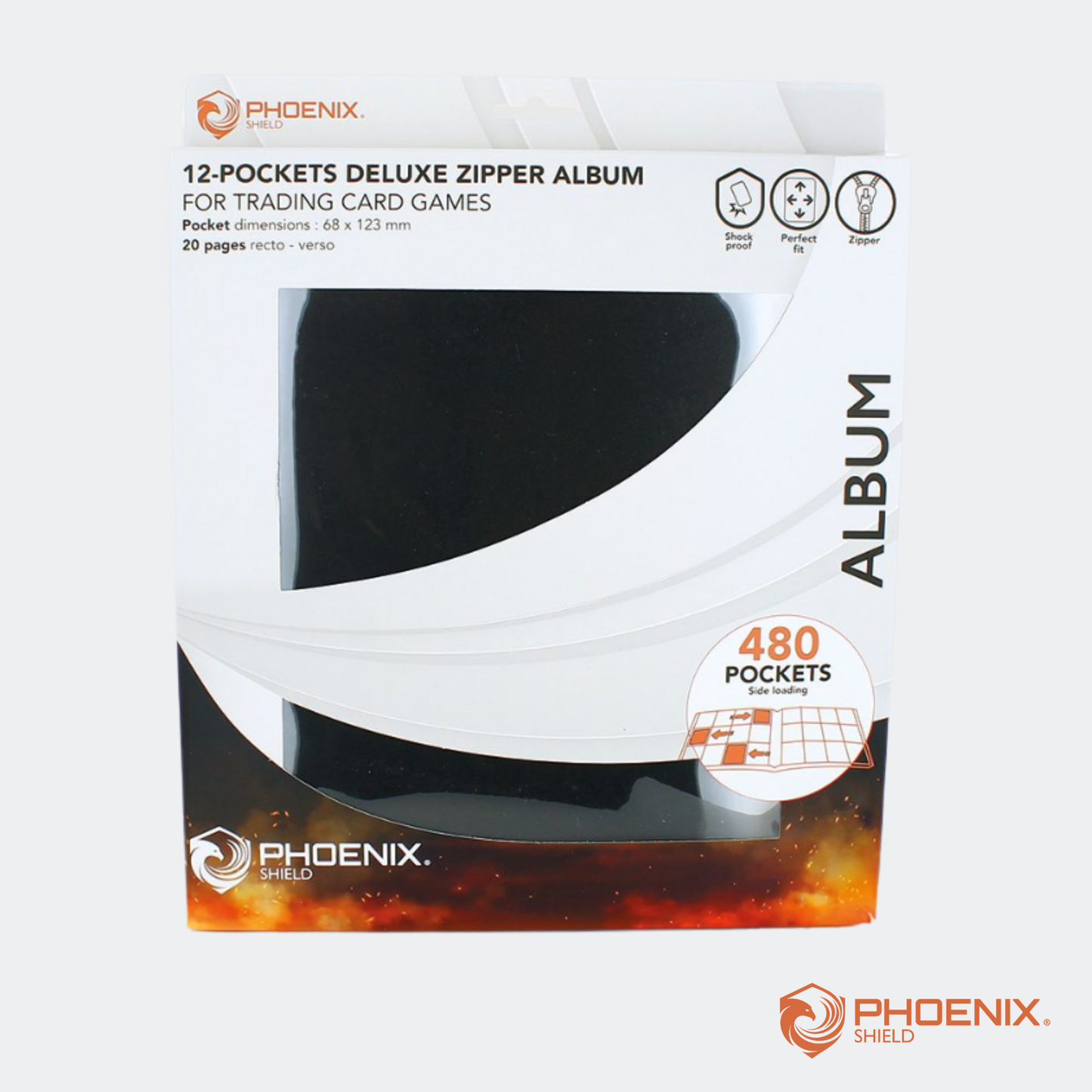 Classeur 3x4 Deluxe 480 emplacements - Noir - Phoenix Shield