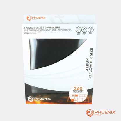 Classeur 3x3 Deluxe 360 emplacements - Pour Toploader Noir - Phoenix Shield