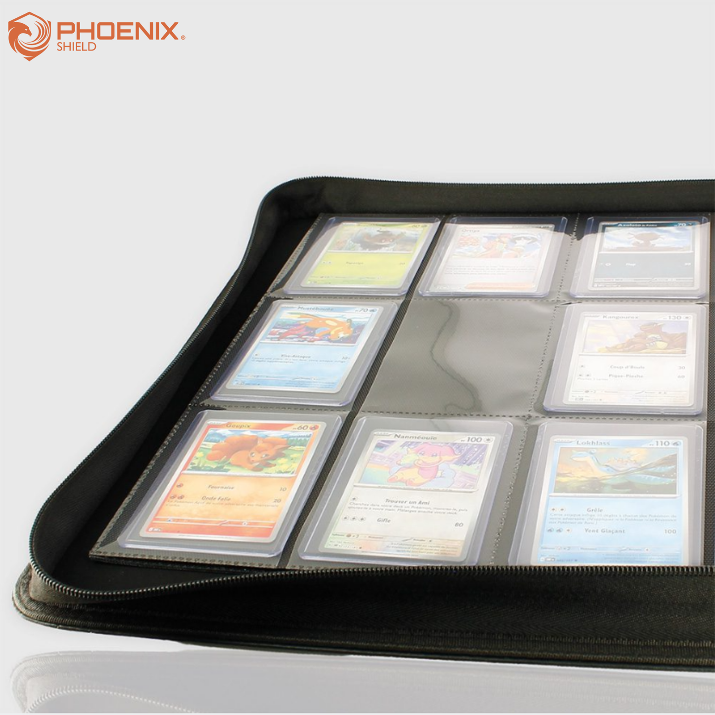 Classeur 3x3 Deluxe 360 emplacements - Pour Toploader Noir - Phoenix Shield