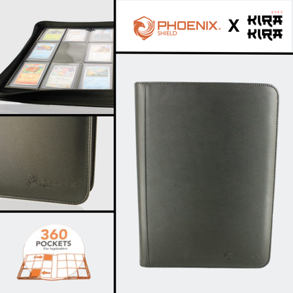 Classeur 3x3 Deluxe 360 emplacements - Pour Toploader Noir - Phoenix Shield