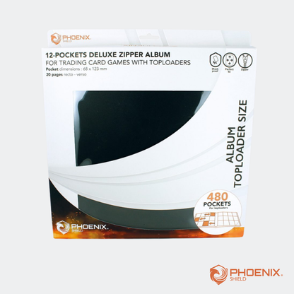 Classeur 3x4 Deluxe 480 emplacements - Pour Toploader Noir - Phoenix Shield