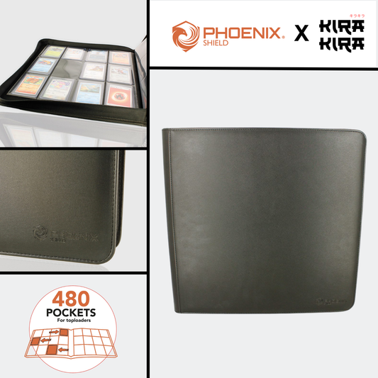 Classeur 3x4 Deluxe 480 emplacements - Pour Toploader Noir - Phoenix Shield