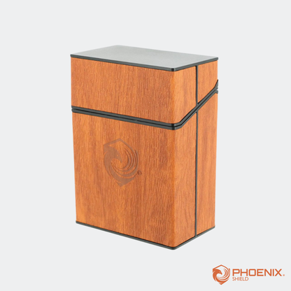Deck Box - Wood effect Push Box - Phoenix Shield