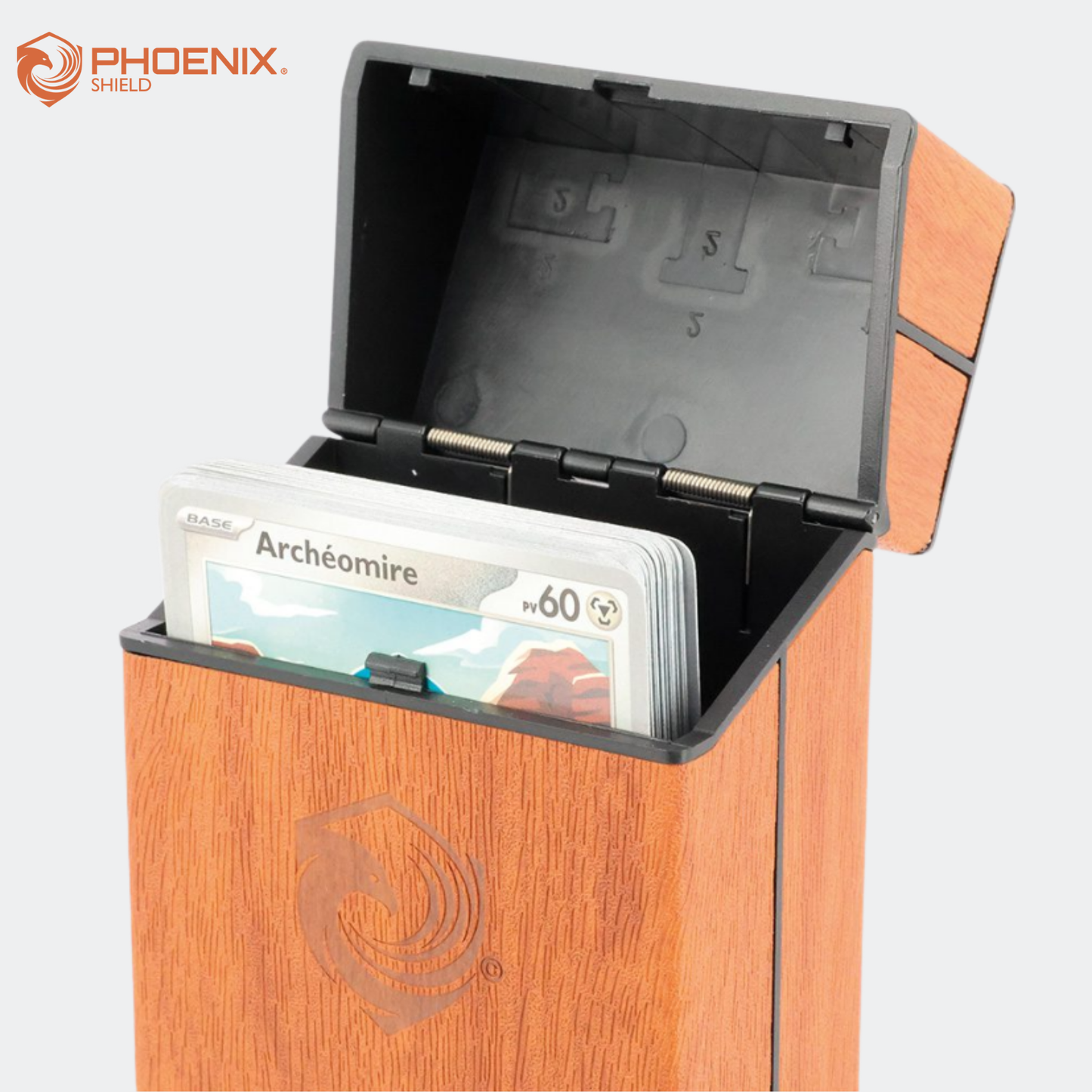 Deck Box - Wood effect Push Box - Phoenix Shield